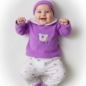 winter cotton pajama for baby- purple 0001