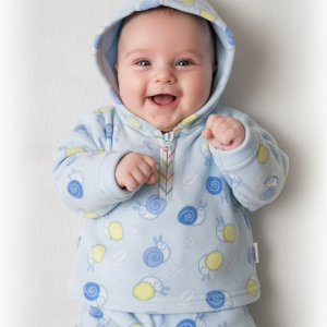 winter velvet  pajama for baby- baby blue  0011
