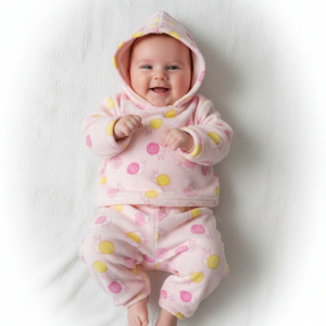 winter velvet  pajama for baby- pink  0012