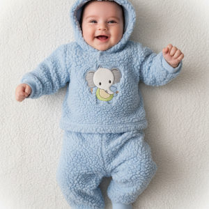 winter cotton  fur pajama for baby- baby blue 0019