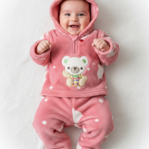 winter velvet  pajama for baby- red 0016