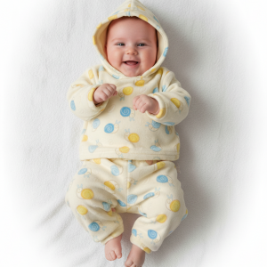 winter velvet  pajama for baby- yellow 0013
